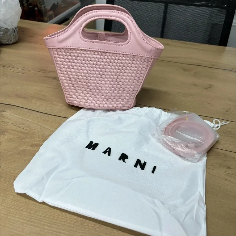 Marni Pink Woven Mini Bag - Picture 2 of 5